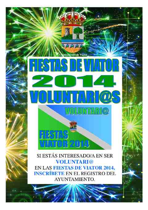 Cartel Inscripción Voluntarios Fiestas de Viator 2014
