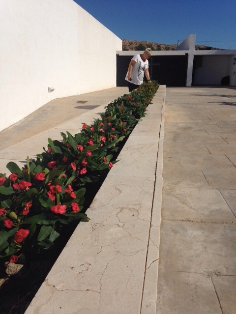 Rosario García supervisa arreglos jardines en el cementerio 2