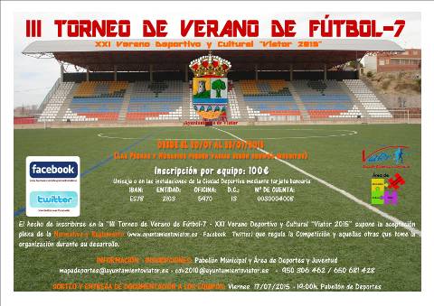 Cartel III Torneo de Verano de Fútbol 7 Viator 2015